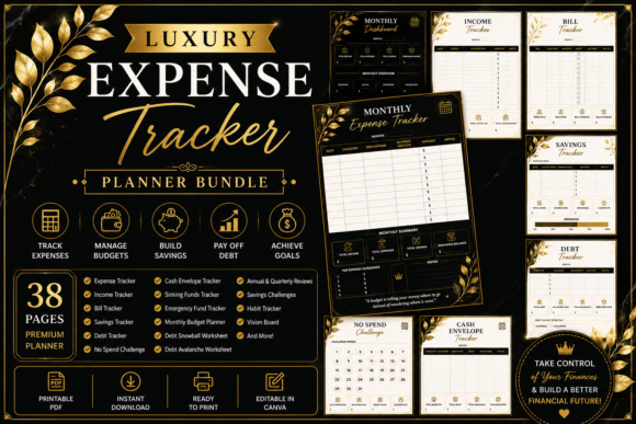 Download Luxury Expense Tracker Planner - Premium Resources
