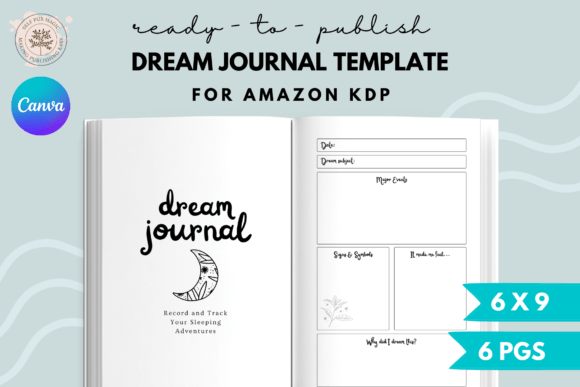 Download Dream Journal Template for Canva KDP - Journal Collection