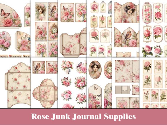 Download Rose Flowers Junk Journal Craft Supplies - Journal Collection