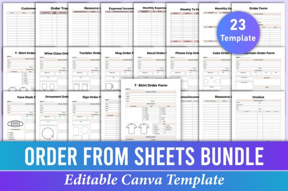 Download Editable Order from Sheets Bundle Canva - Premium Resources