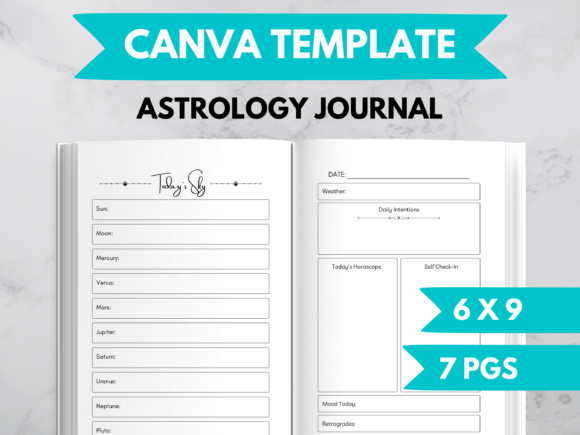 Download Astrology Journal Template for Canva - Journal Collection