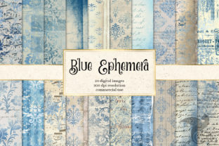 Download Blue Ephemera Digital Paper - Premium Bundle