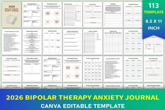 Download 2026 Bipolar Therapy Anxiety Journal - Journal Collection