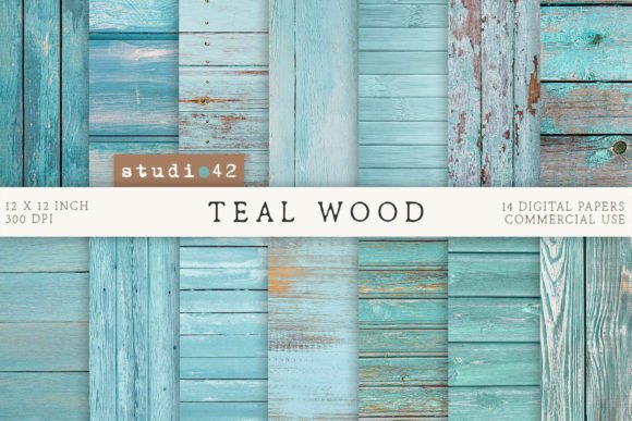 Download Teal Wood Background Digital Papers - Teal Collection