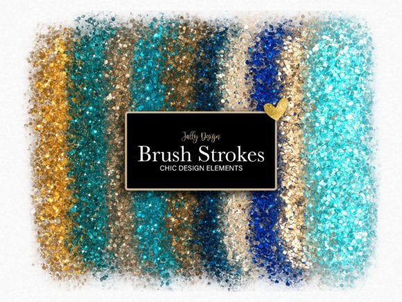 Download Blue and Gold Glitter Brush Strokes - Premium Resources